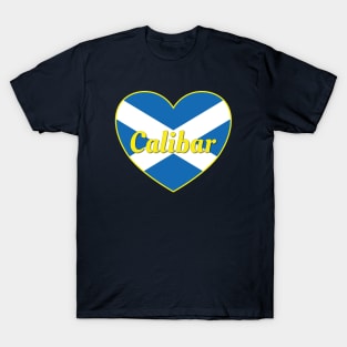 Calibar Scotland UK Scotland Flag Heart T-Shirt